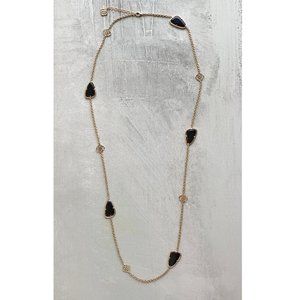 Kendra Scott Gold Black Kinley Long Necklace